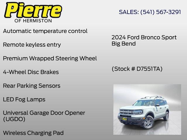 Certified 2024 Ford Bronco Sport Big Bend w/ Convenience Package AWD/4WD image 13