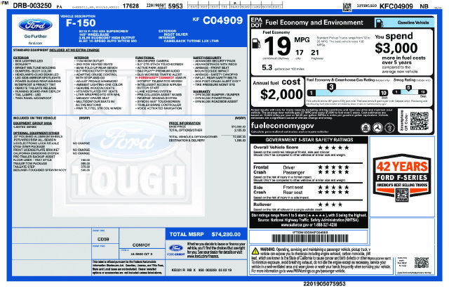 Certified 2019 Ford F150 Limited w/ Trailer Tow Package AWD/4WD image 38
