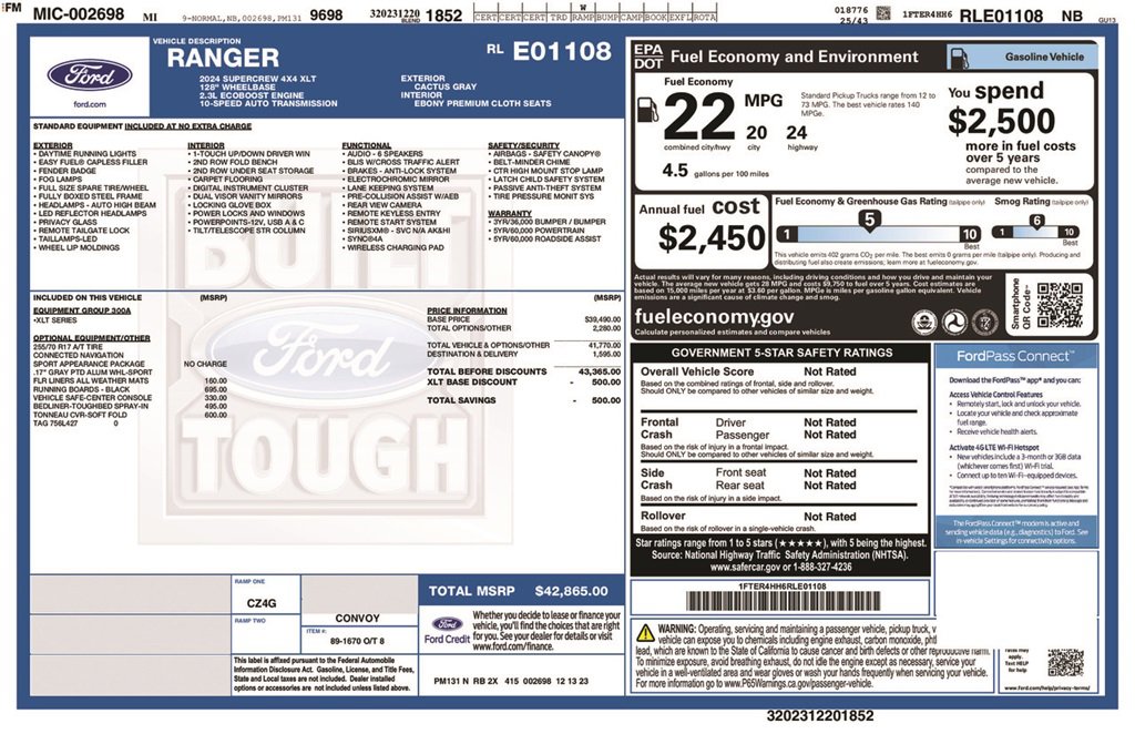 Certified 2024 Ford Ranger XLT image 5