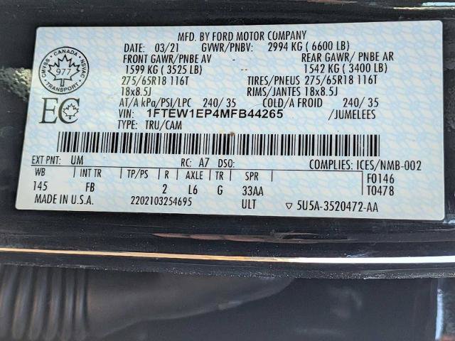 Certified 2021 Ford F150 XLT w/ Equipment Group 302A High AWD/4WD image 30