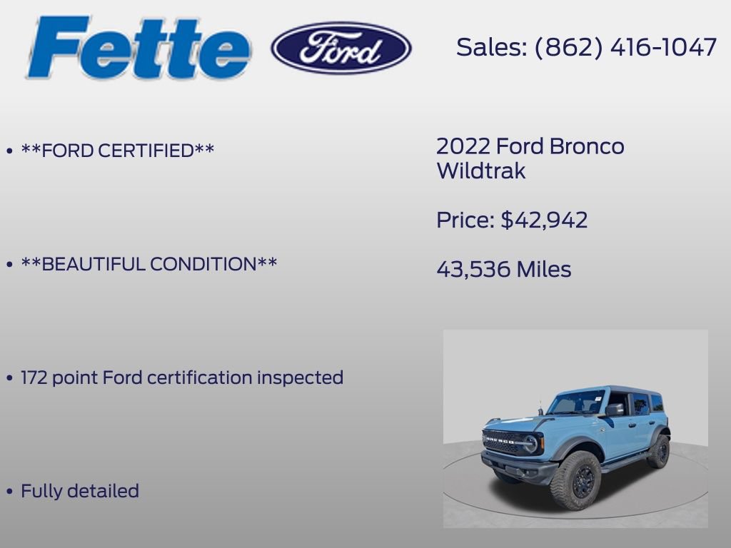 Certified 2022 Ford Bronco Wildtrak AWD/4WD image 6