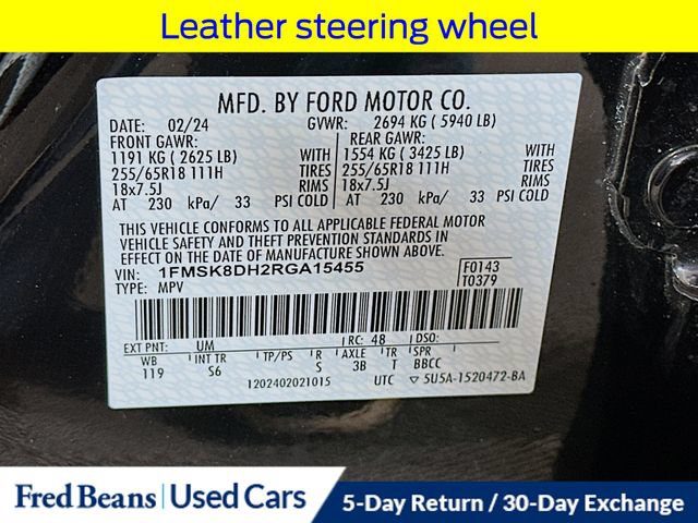 Certified 2024 Ford Explorer XLT w/ Equipment Group 202A AWD/4WD image 37