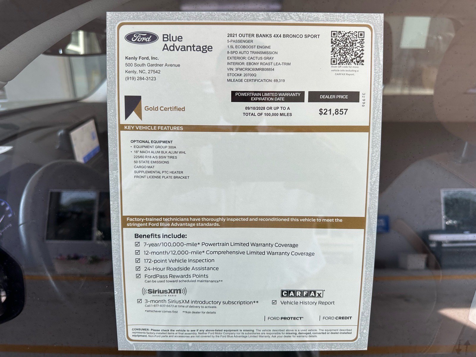 Certified 2021 Ford Bronco Sport Outer Banks AWD/4WD image 4