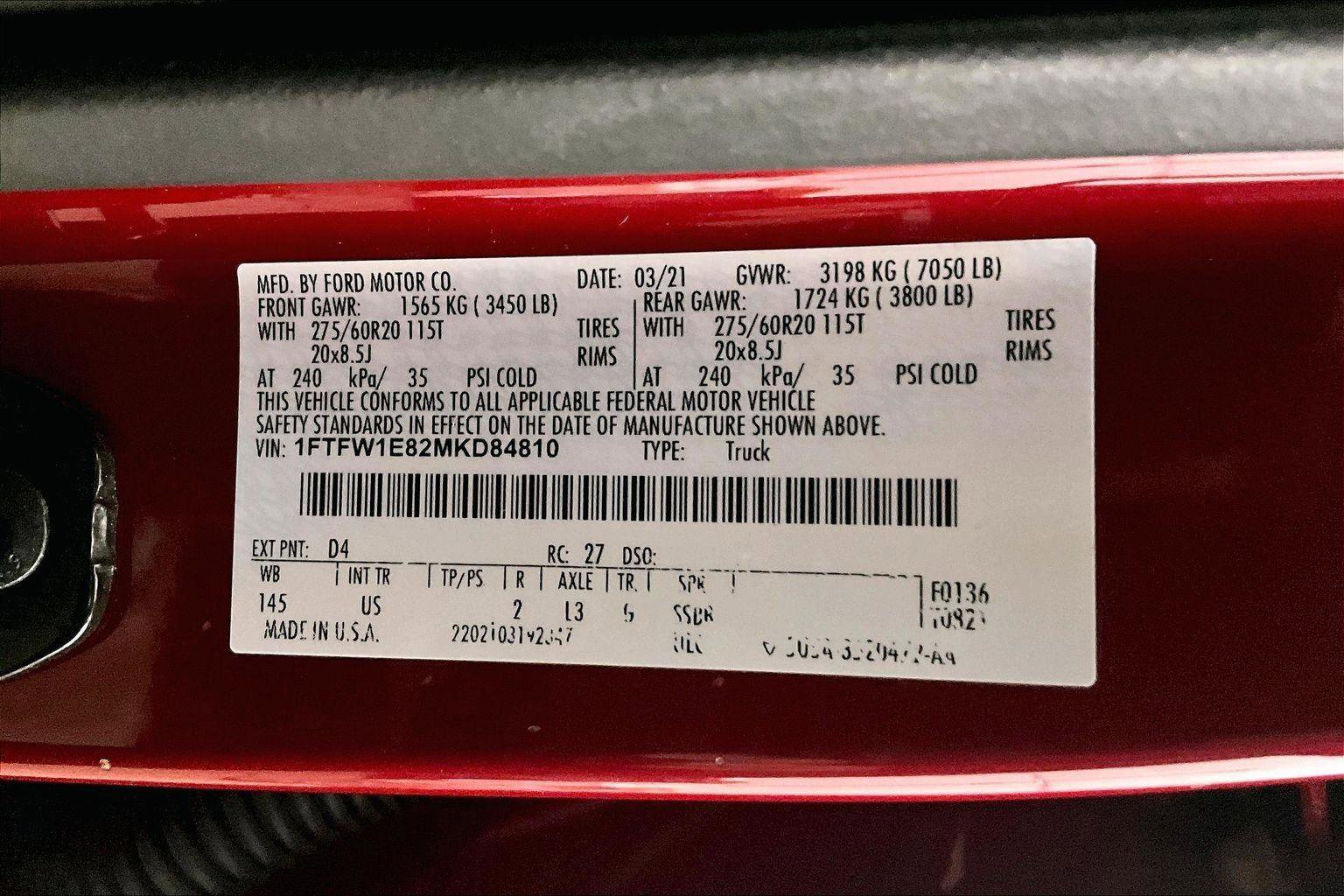 Certified 2021 Ford F150 XLT w/ Equipment Group 301A Mid image 33