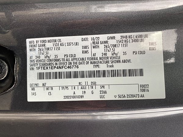 Certified 2022 Ford F150 XL w/ Equipment Group 101A High AWD/4WD image 60