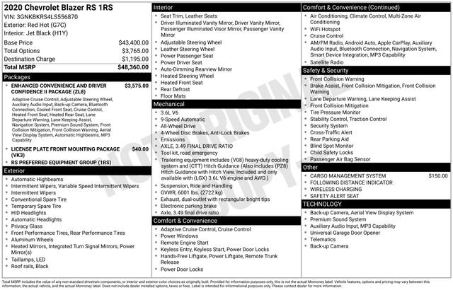 Used 2020 Chevrolet Blazer RS image 2