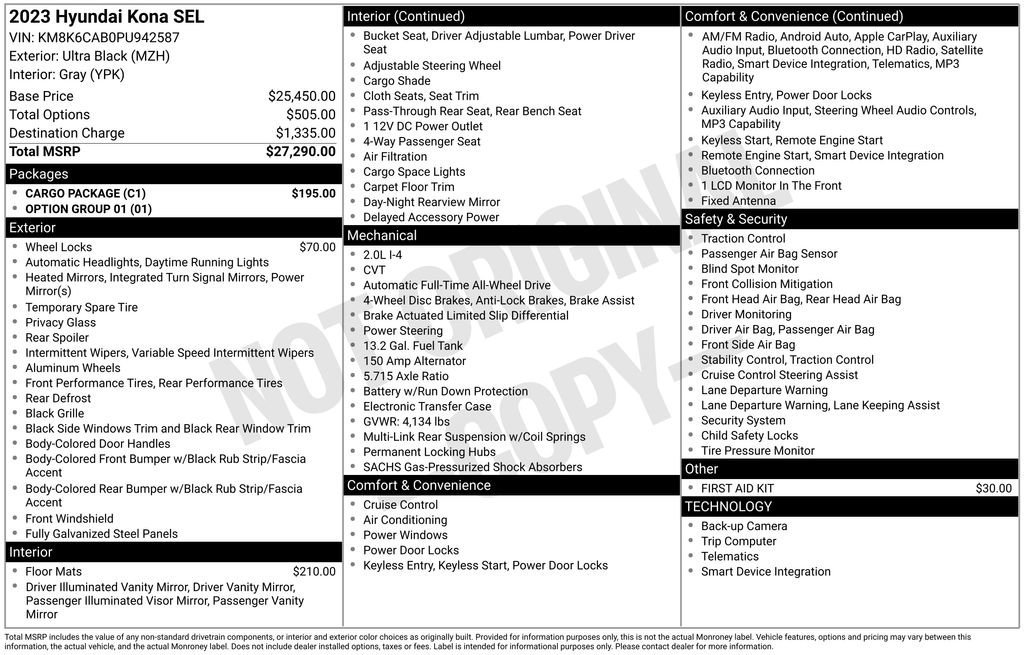 Used 2023 Hyundai Kona SEL w/ Cargo Package image 34