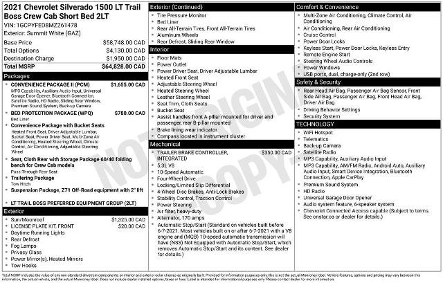 Used 2021 Chevrolet Silverado 1500 LT Trail Boss w/ Convenience Package II AWD/4WD image 5