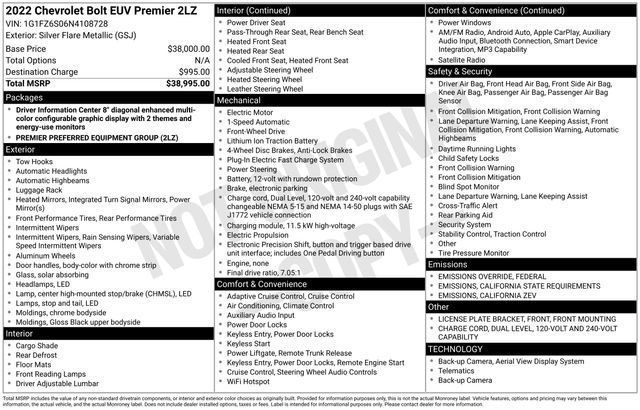 Used 2022 Chevrolet Bolt EUV Premier image 34
