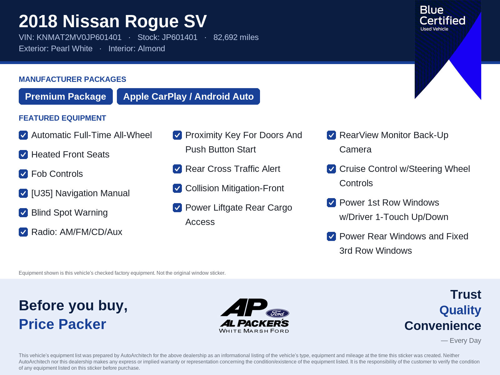 Used 2018 Nissan Rogue SV w/ Premium Package AWD/4WD image 10