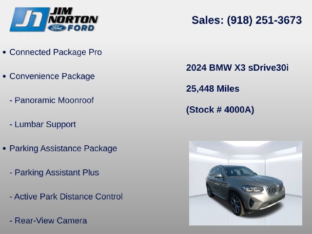 Used 2024 BMW X3 sDrive30i w/ Convenience Package RWD image 8