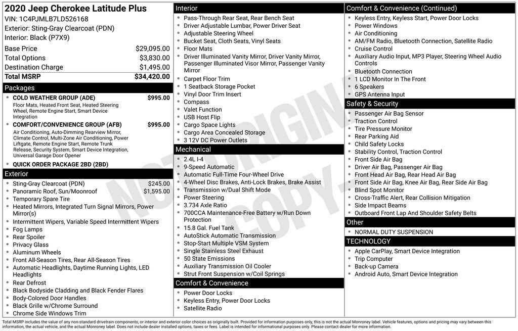 Used 2020 Jeep Cherokee Latitude Plus w/ Comfort/Convenience Group image 9