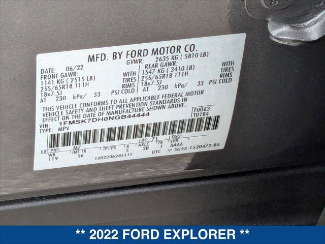 Certified 2022 Ford Explorer XLT w/ Equipment Group 202A image 23