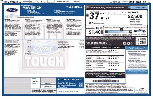 Certified 2025 Ford Maverick XLT w/ Equipment Group 301A image 28