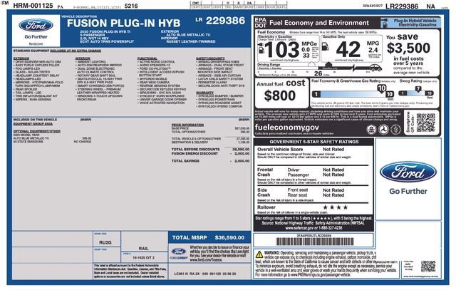 Certified 2020 Ford Fusion Energi Titanium image 13