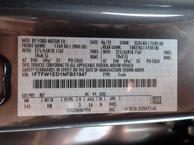 Certified 2022 Ford F150 Lariat w/ Equipment Group 502A High AWD/4WD image 14