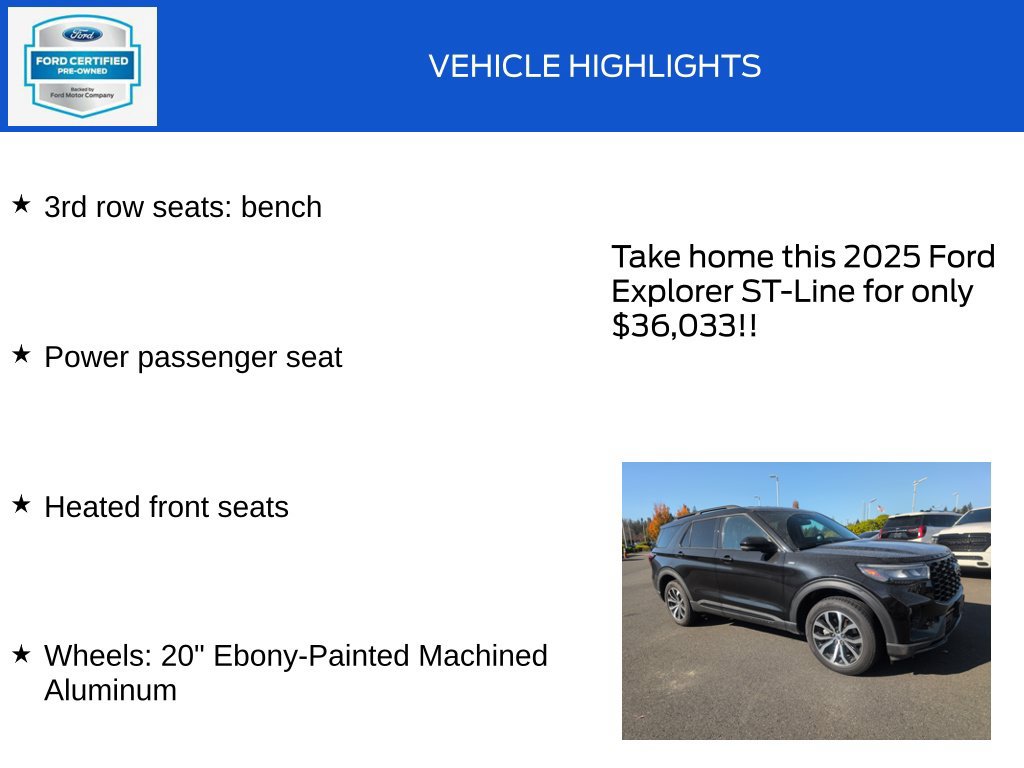 Certified 2025 Ford Explorer ST-Line AWD/4WD image 20