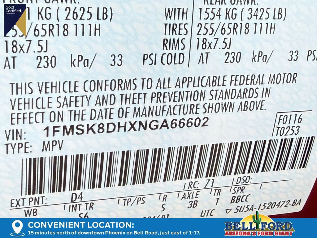 Certified 2022 Ford Explorer XLT w/ Equipment Group 202A image 34