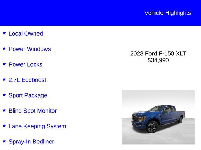 Certified 2023 Ford F150 XLT w/ Equipment Group 301A Mid RWD image 3