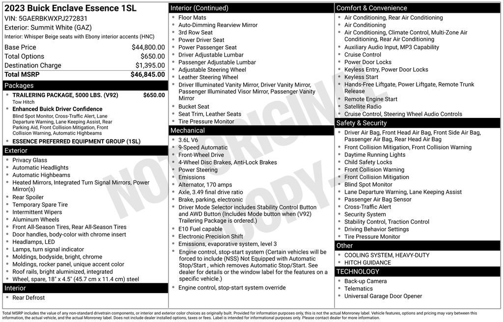 Used 2023 Buick Enclave Essence w/ Trailering Package, 5000 lbs. FWD image 31