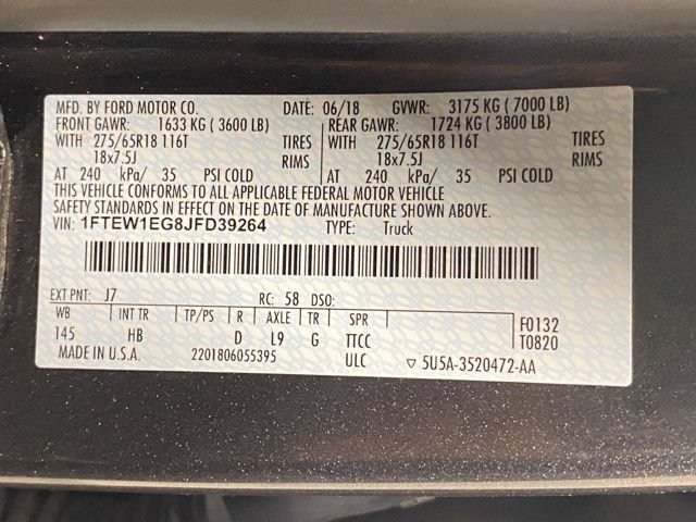 Certified 2018 Ford F150 Lariat w/ Equipment Group 502A Luxury AWD/4WD image 31