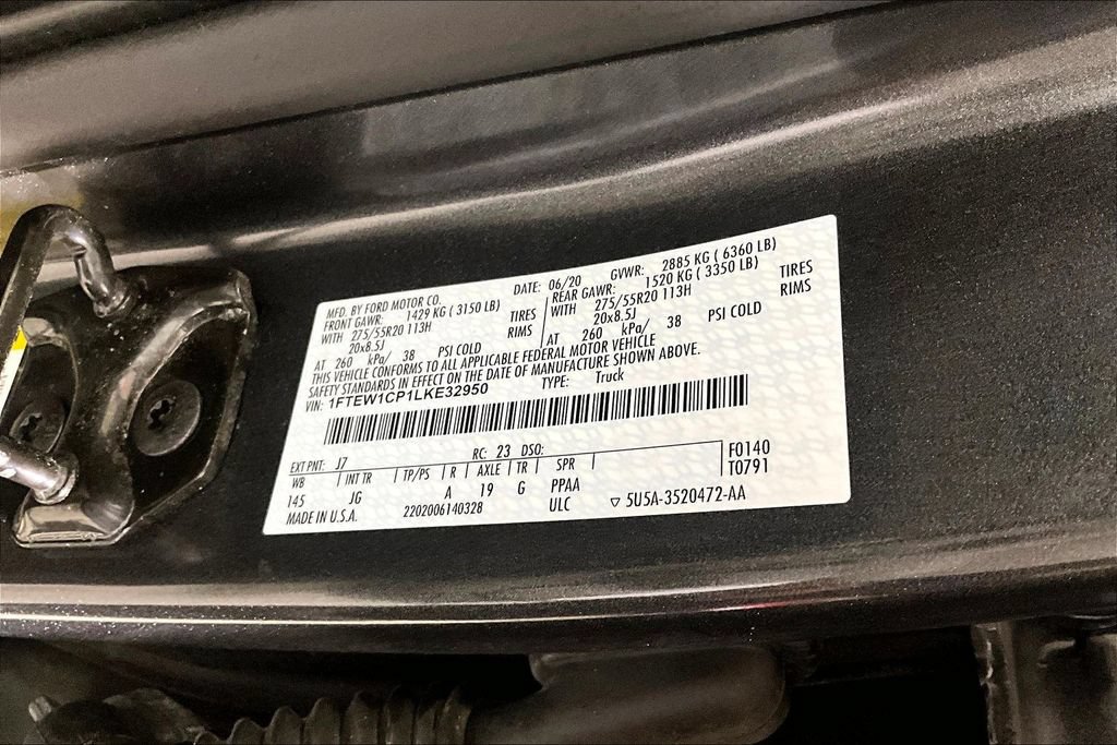 Certified 2020 Ford F150 XL w/ Equipment Group 101A Mid RWD image 26