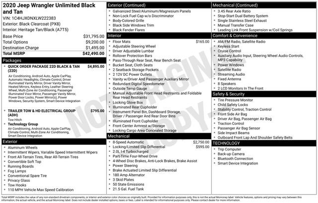 Used 2020 Jeep Wrangler Unlimited Sport image 33