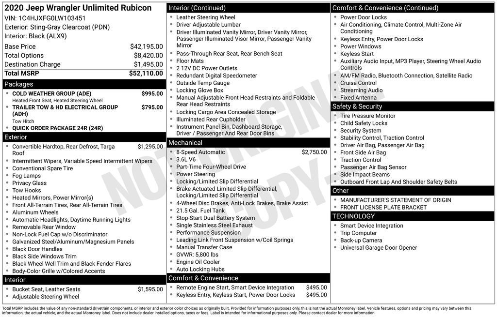 Used 2020 Jeep Wrangler Unlimited Rubicon w/ Cold Weather Group image 7