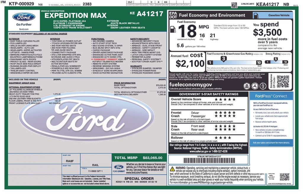 Certified 2019 Ford Expedition Max Platinum image 16