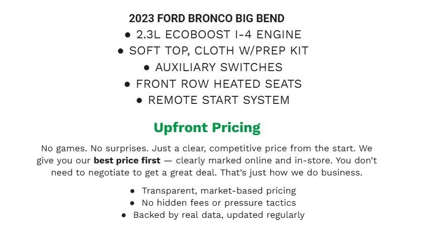 Certified 2023 Ford Bronco Big Bend image 2
