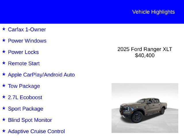 Certified 2025 Ford Ranger XLT AWD/4WD image 3