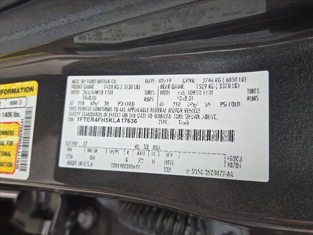 Certified 2019 Ford Ranger Lariat w/ Equipment Group 501A Mid AWD/4WD image 23