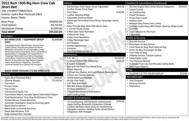 Used 2022 RAM 1500 Big Horn image 33