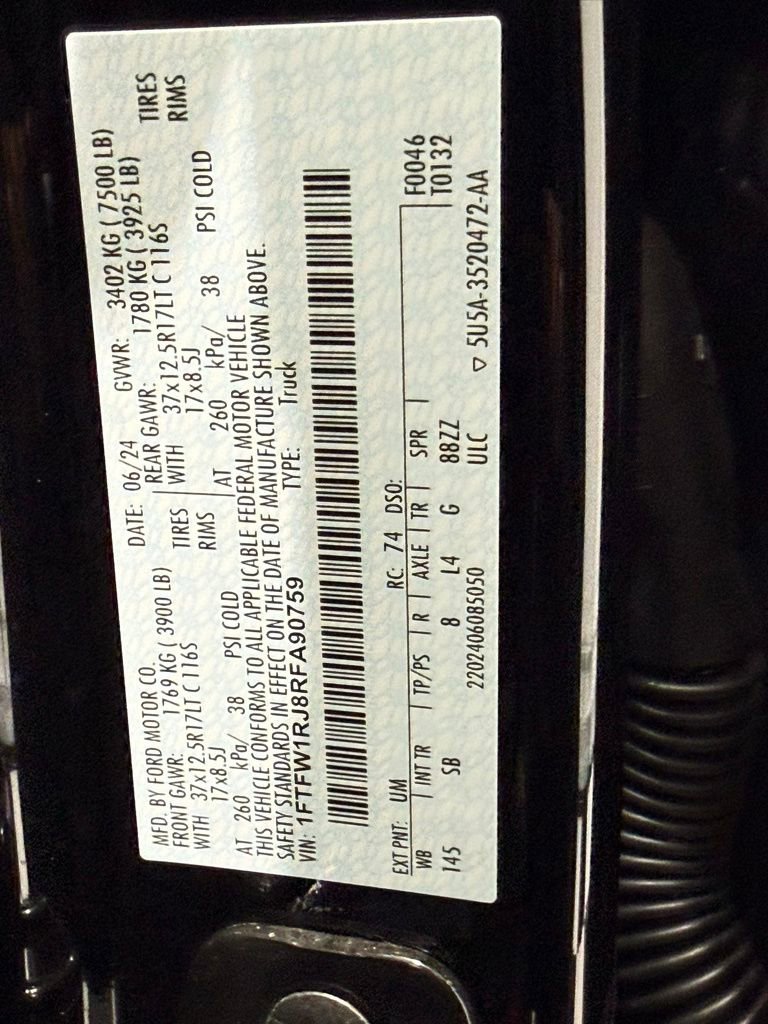 Certified 2024 Ford F150 Raptor w/ Equipment Group 803A Raptor R image 52