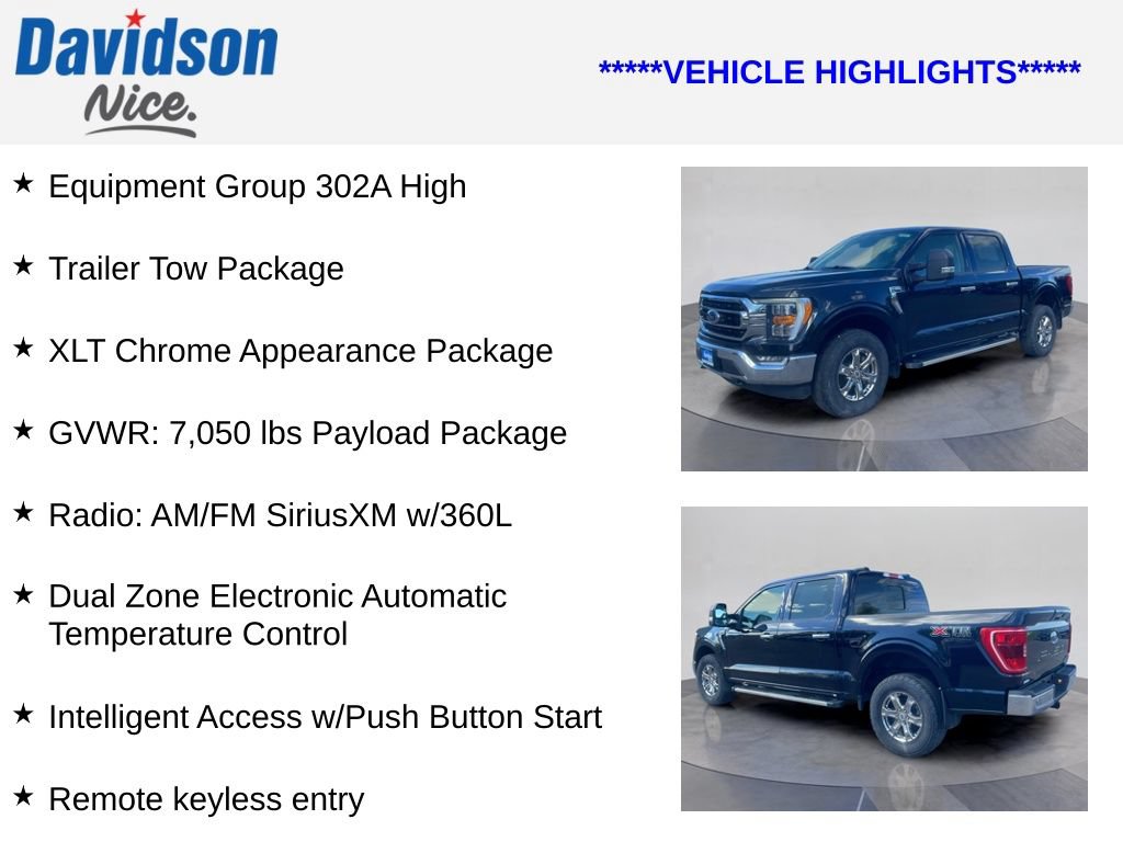 Certified 2022 Ford F150 XLT w/ Equipment Group 302A High AWD/4WD image 4