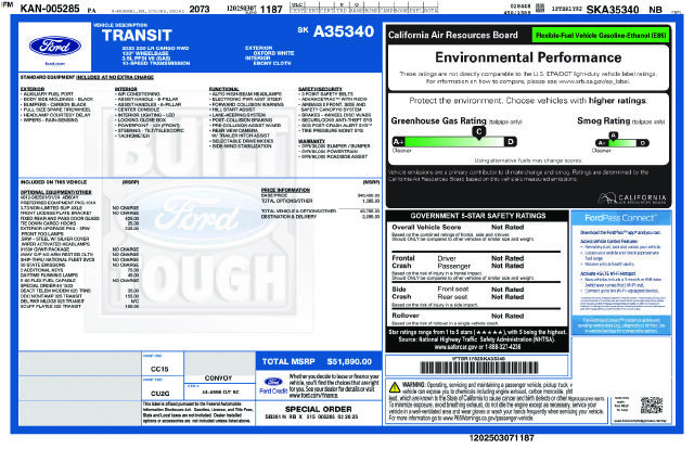 Certified 2025 Ford Transit 250 Low Roof w/ Exterior Upgrade Package RWD image 29