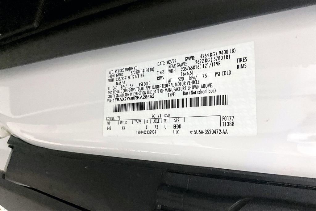 Certified 2024 Ford Transit 350 XLT RWD image 26