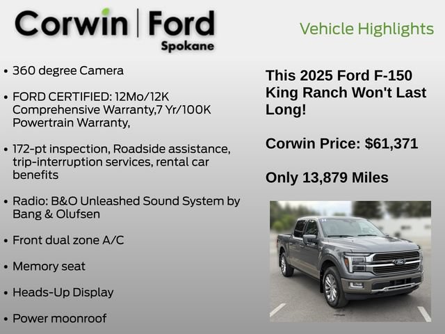 Certified 2025 Ford F150 King Ranch AWD/4WD image 7