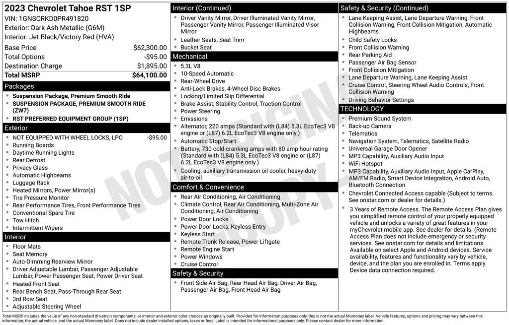 Used 2023 Chevrolet Tahoe RST RWD image 9
