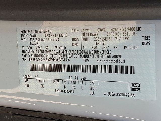 Certified 2024 Ford Transit 350 XLT RWD image 28
