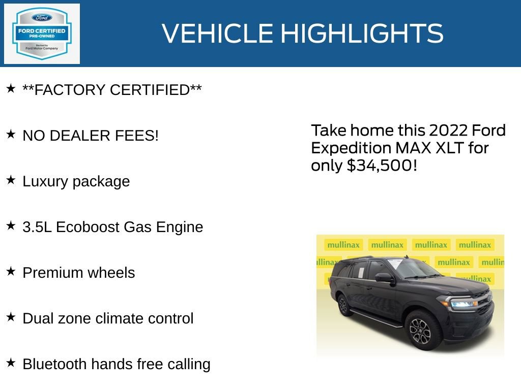 Certified 2022 Ford Expedition Max XLT RWD image 12