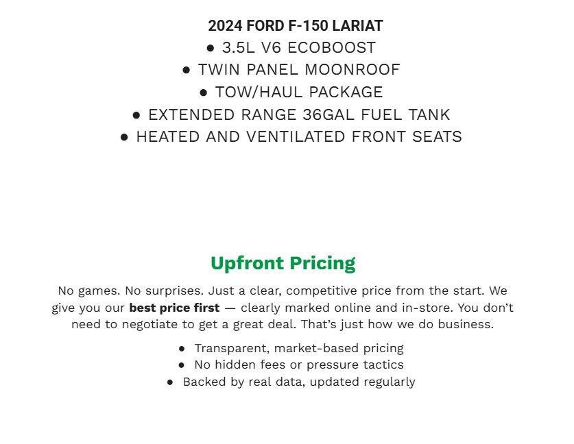 Certified 2024 Ford F150 Lariat w/ Bed Utility Package AWD/4WD image 2