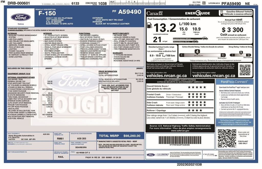 Certified 2023 Ford F150 Platinum w/ FX4 Off-Road Package AWD/4WD image 6