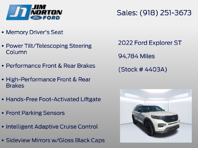 Certified 2022 Ford Explorer ST w/ Equipment Group 401A AWD/4WD image 18