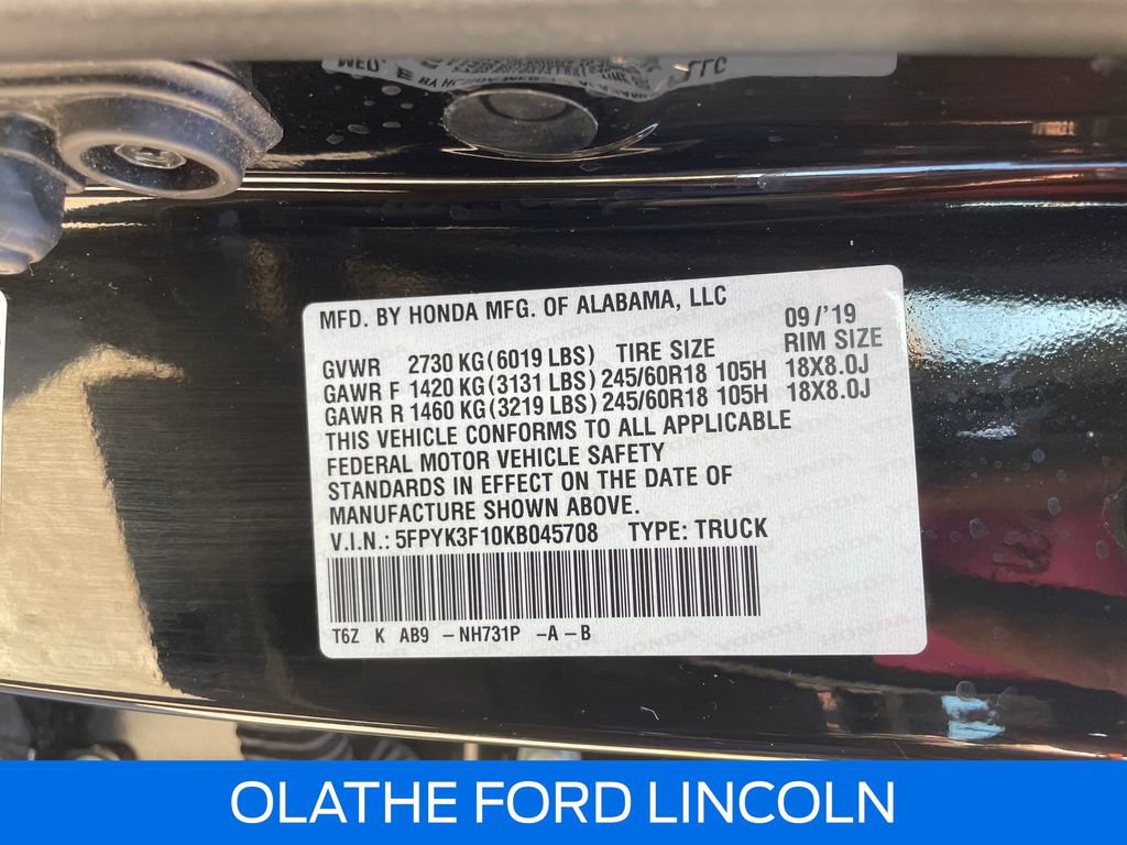 Used 2019 Honda Ridgeline Sport image 21