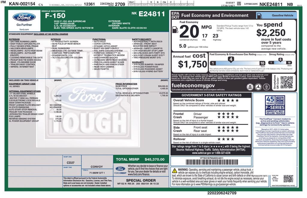 Certified 2022 Ford F150 XL w/ Trailer Tow Package AWD/4WD image 3