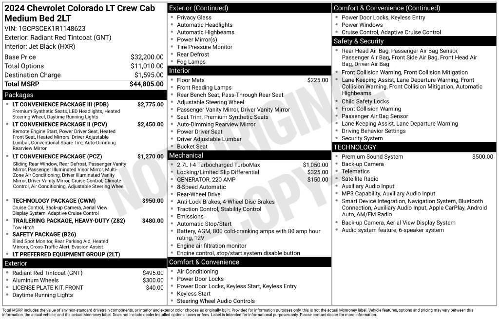 Used 2024 Chevrolet Colorado LT w/ LT Convenience Package III RWD image 26