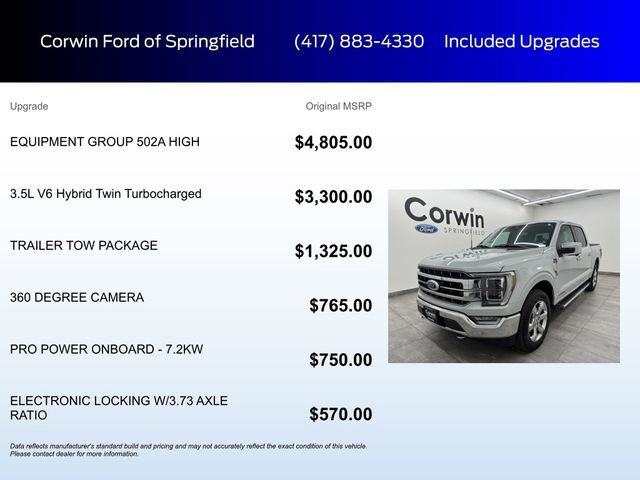 Certified 2023 Ford F150 Lariat w/ Equipment Group 502A High image 9