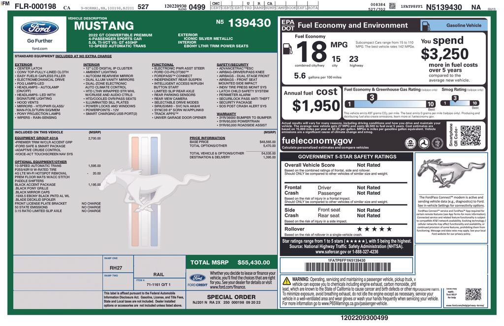 Certified 2022 Ford Mustang GT Premium w/ Equipment Group 401A RWD image 5