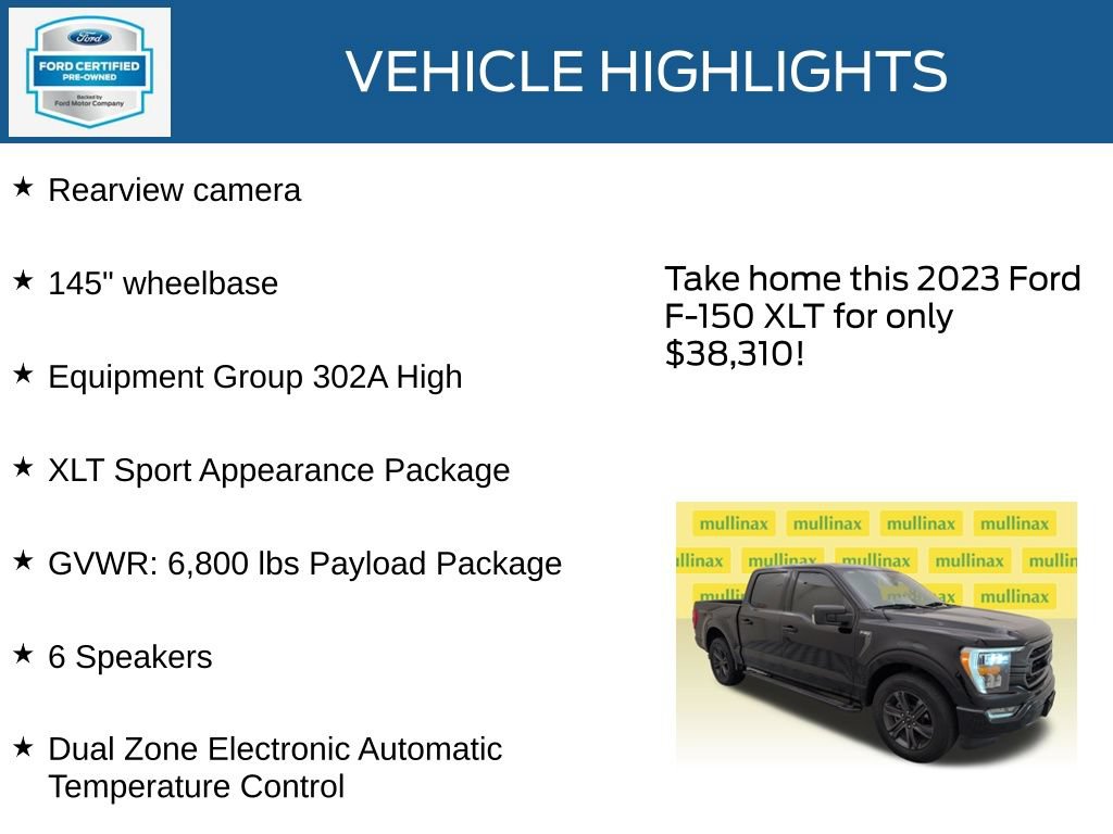 Certified 2023 Ford F150 XLT w/ Equipment Group 302A High RWD image 22